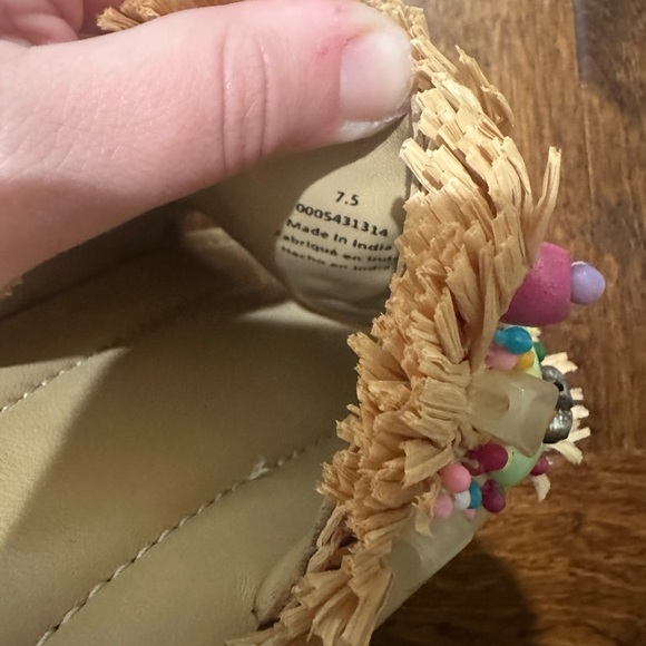 Free People Shipwrecked Multicolor Beaded Raffia Slide Sandals - Picture 8 of 10